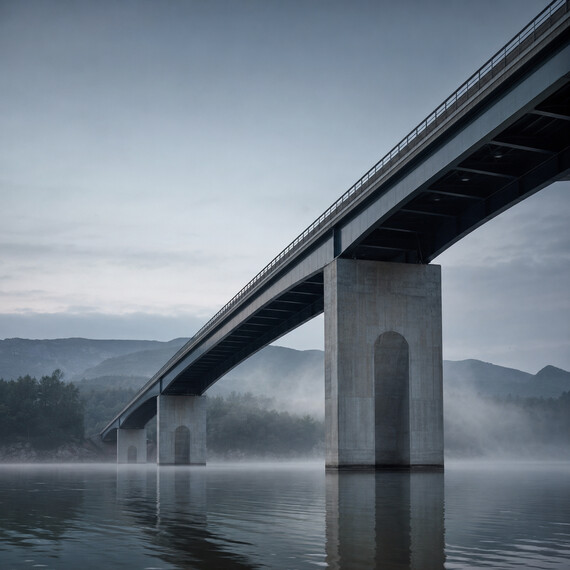 Bridge across calm water
